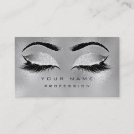 Makeup Eyebrows Lashes Glitzer Metallic Silver Visitenkarte