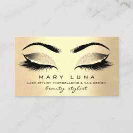 Makeup Eyebrows Lashes Gold Visitenkarte