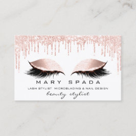 Makeup Eyebrows Lashes Pink White Spark Nails Visitenkarte