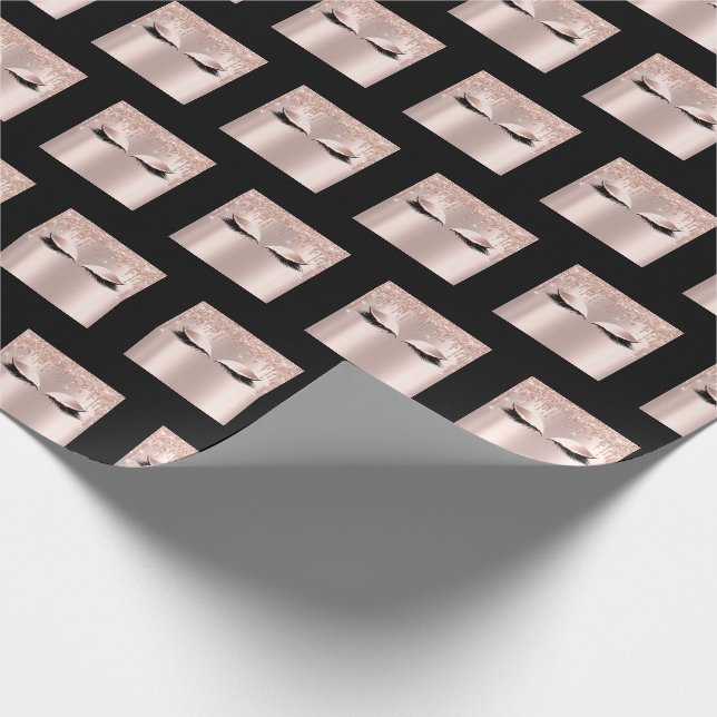 Makeup Eyebrows Lashes Rose Spark Bridal Sweet16. Geschenkpapier (Ecke)