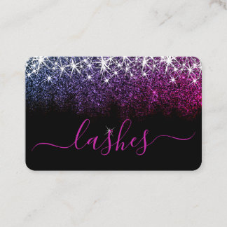 Makeup Eyelash Artis Luminoser Pink Lila Glitzer Visitenkarte