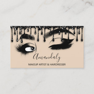 Makeup Eyelash Brow QR CODE Logo Black Microblade Visitenkarte