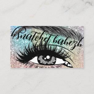 Makeup Eyelash Brows QRCode Logo Glitzer Visitenkarte