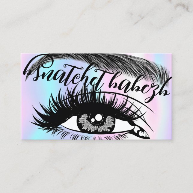 Makeup Eyelash Brows QRCode Logo Light Holographic Visitenkarte (Vorderseite)
