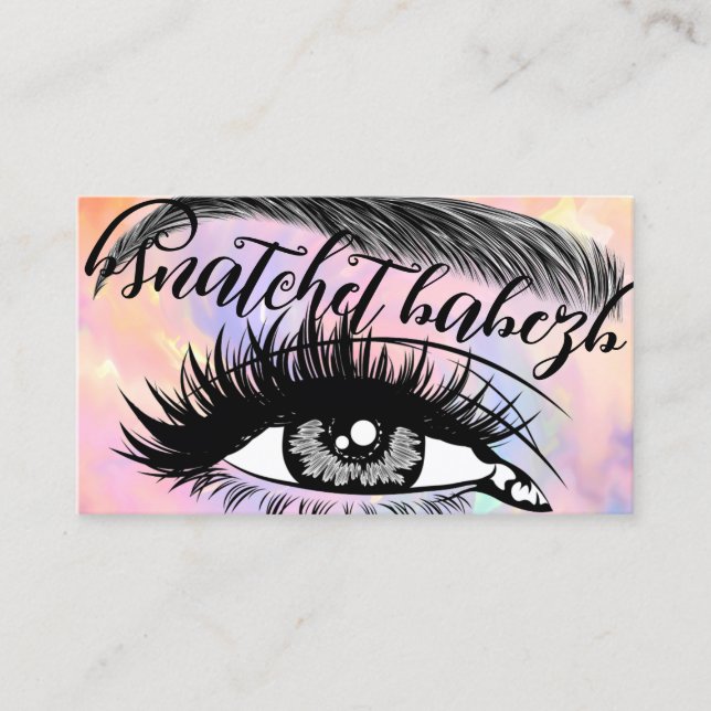 Makeup Eyelash Brows QRCode Logo Pink Visitenkarte (Vorderseite)