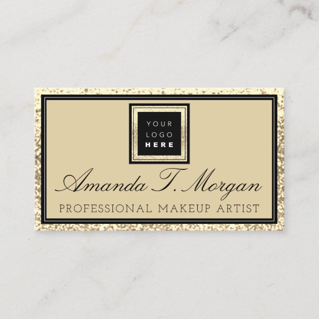 Makeup Eyelash Event Planner Logo Gold Modern Visitenkarte (Vorderseite)