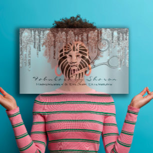 Makeup Eyelash Friseur Schere Rose Tropfen Lion Visitenkarte