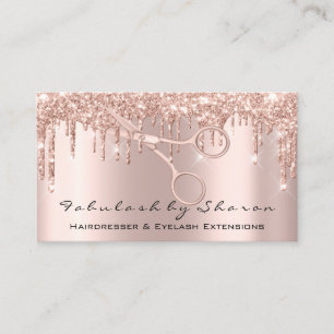 Makeup Eyelash Friseur Schere Rose Tropfen Visitenkarte