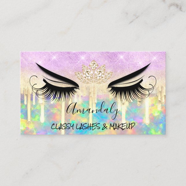 Makeup Eyelash Microblade Tropfen Logo-Lotus Diamo Visitenkarte (Vorderseite)