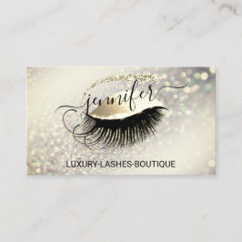 Makeup Eyelash QR Code Logo Glitzer Gold Royal Visitenkarte