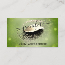 Makeup Eyelash QR Code Logo Glitzer Gold Woodland Visitenkarte
