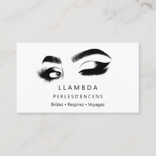 Makeup Eyelashes Brows Minimal Logo White GoldB Visitenkarte