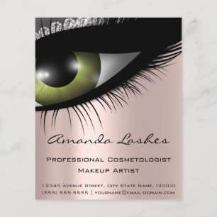 Makeup Eyelashes Schönheitssalon Grüne Augen Diama Flyer