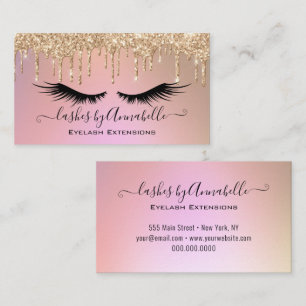 Makeup EyeLashes Sparkle Gold Glitzer Tropfen Busi Visitenkarte