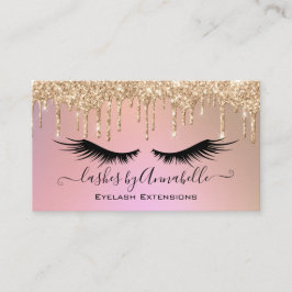 Makeup EyeLashes Sparkle Gold Glitzer Tropfen Busi Visitenkarte