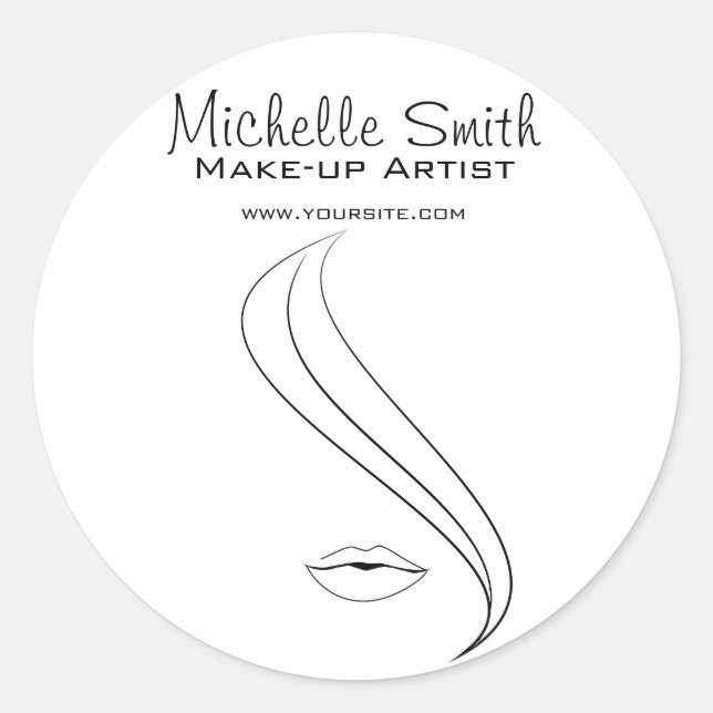 Makeup Fashion-Gesicht Ikone-Branding Runder Aufkleber (Vorderseite)