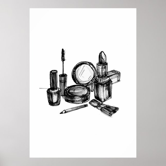 Makeup Fashion Sketch Poster (Vorne)