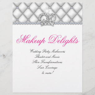Makeup Flyer Friseur Salon Satin Diamonds White