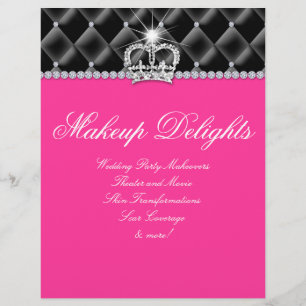 Makeup Flyer Haarsalon Satin Diamonds Black