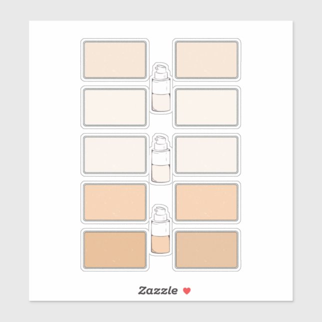 Makeup Foundation kreieren Sie Ihre eigenen Vinyl  Aufkleber (Blatt)