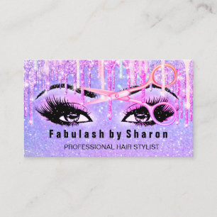 Makeup Friseur Holograph Unicorn Pink Mermaid Visitenkarte