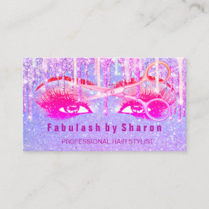 Makeup Friseur Lash Holograph Unicorn Pink Blu Visitenkarte