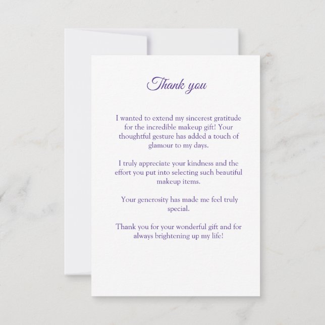 MAKEUP GIRLS DANKESKARTE (Rückseite)