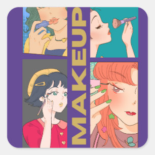 MAKEUP GIRLS QUADRATISCHER AUFKLEBER