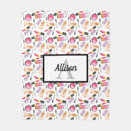 Makeup Girly Chic Monogram Niedlich Lipstick-Stric Fleecedecke