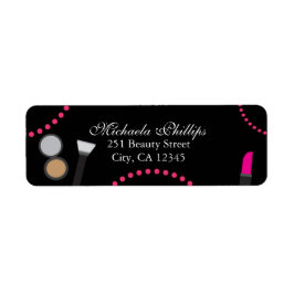 Makeup Glamour Chic Swirl Party-Adressenbezeichnun