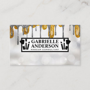 Makeup Glitzer Tropfen   Makeup Artist Visitenkarte