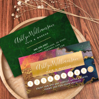 Makeup Haar Marmor Aquarellgold lila grün