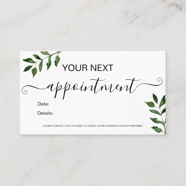 Makeup haar minimalistisch terminkarte (Vorderseite)