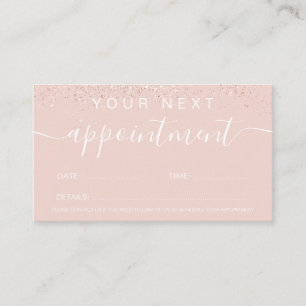Makeup Haar Rose Gold Glitzer Pastellrosa Terminkarte