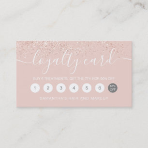 Makeup Haar Rose Gold Glitzer Pastellrosa Treuekarte