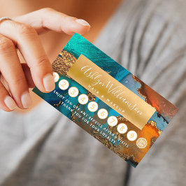 Makeup Haar Salon Marmor Aquarell Gold Türkis Treuekarte