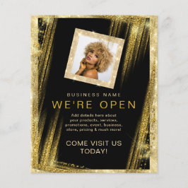 Makeup Haare Salon Custom Foto Black Gold Einzigar Flyer