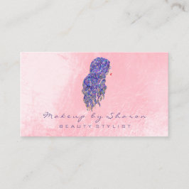Makeup Hair Dresser Lashes Mermaid Pink Visitenkarte
