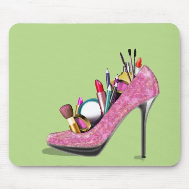 Makeup High Heels Stillettos Mousepad (Vorne)
