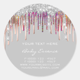 Makeup Holograph Tropfen Rose Silver Promotions Runder Aufkleber