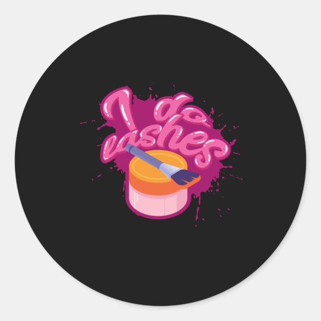 Makeup - Ich mache Lashes - für Beautizien Runder Aufkleber (Vorderseite)