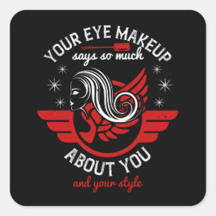 Makeup - Ihr Augentuch sagt so viel Quadratischer Aufkleber