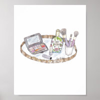Makeup Illustration Antique Makeup Tray Mode