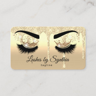 Makeup Künstler Augen Lashes Königin tropfen Gold Visitenkarte