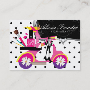 Makeup-Künstler Cosmetologin Scooter Girl Dots Visitenkarte