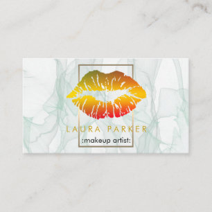 Makeup Künstler Gold Lips Salon Schönheitspflege M Visitenkarte