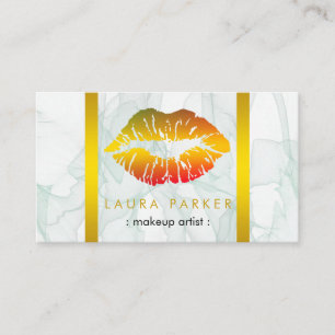 Makeup Künstler Gold Lips Salon Schönheitspflege M Visitenkarte