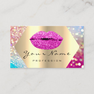 Makeup Künstler Kiss LIPS Rosa Glam Holograph Visitenkarte