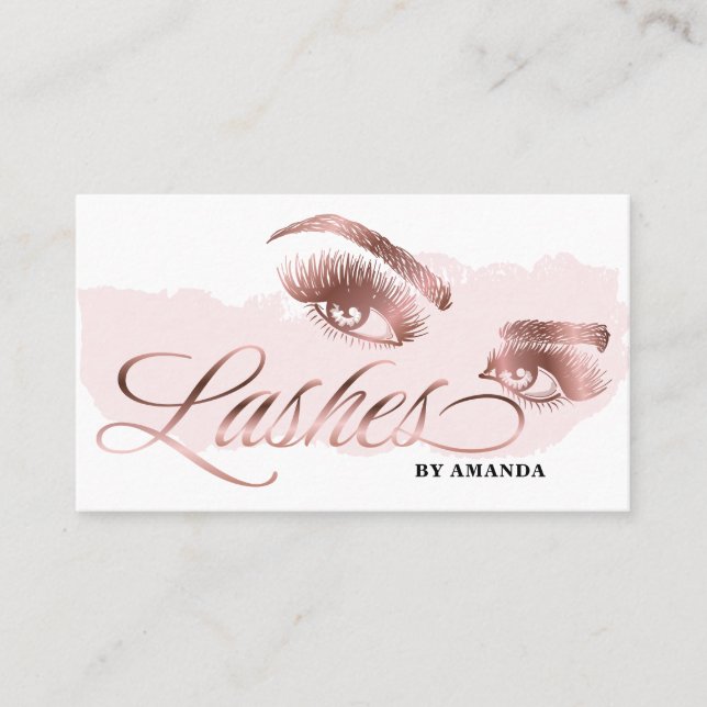 Makeup-Künstler Lash Eyebrow Lashes Marble Rose Go Visitenkarte (Vorderseite)