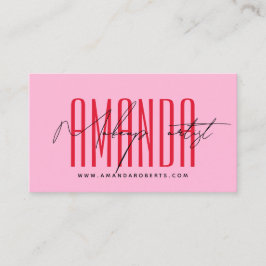 Makeup Künstler moderne Typografie Drehbuch rot pi Visitenkarte